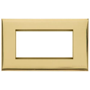 Winchester Range Polished Brass Switches & Sockets, W01 - 4 Module Euro Plate by Heritage Brass By M-Marcus