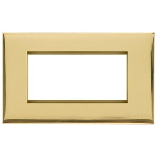 Winchester Range Polished Brass Switches & Sockets, W01 - 4 Module Euro Plate by Heritage Brass By M-Marcus