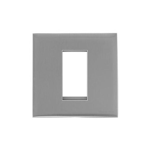 Winchester Range Satin Chrome Switches & Sockets, W03 - 1 Module Euro Plate by Heritage Brass By M-Marcus