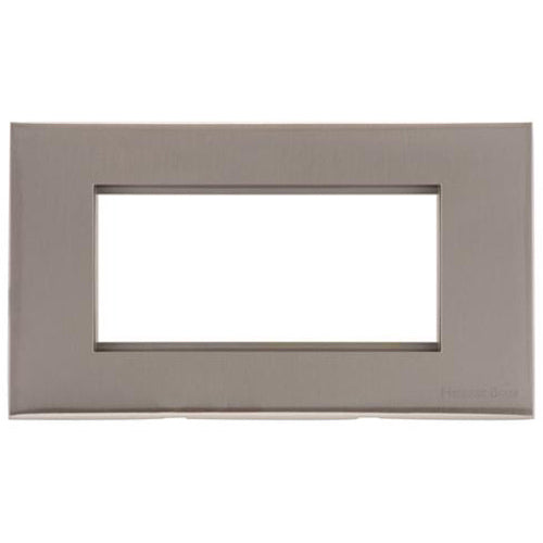 Winchester Range Satin Nickel Switches & Sockets, W05 - 4 Module Euro Plate by Heritage Brass By M-Marcus