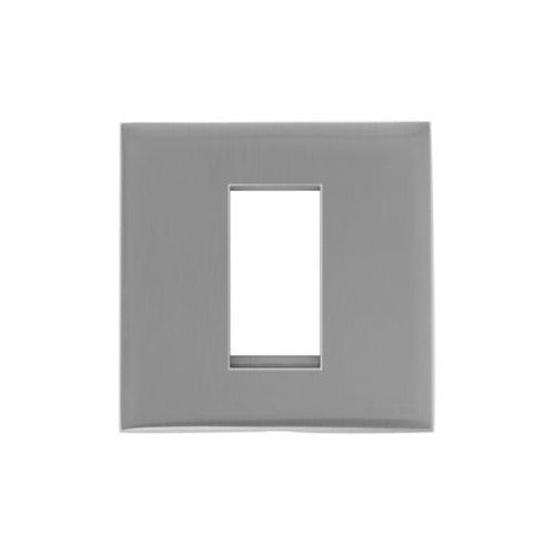 Windsor Range Satin Chrome Silk Switches & Sockets, WN35 - 1 Module Euro Plate by Heritage Brass By M-Marcus