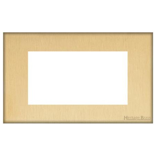 Windsor Range Matt Brass Switches & Sockets, WN40 - 4 Module Euro Plate by Heritage Brass By M-Marcus