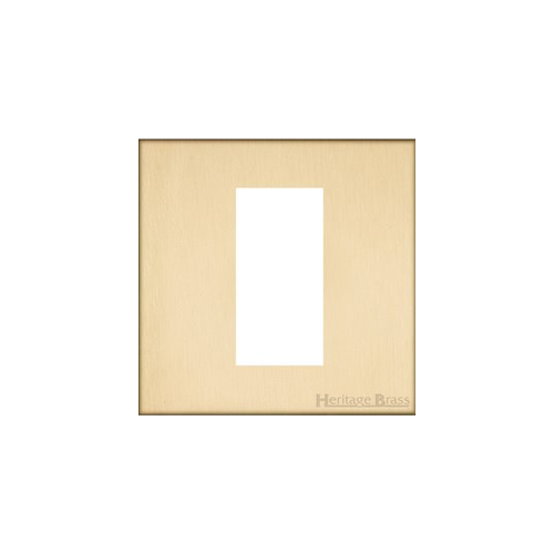 Winchester Range Satin Brass Switches & Sockets, W44 - 1 Module Euro Plate by Heritage Brass By M-Marcus