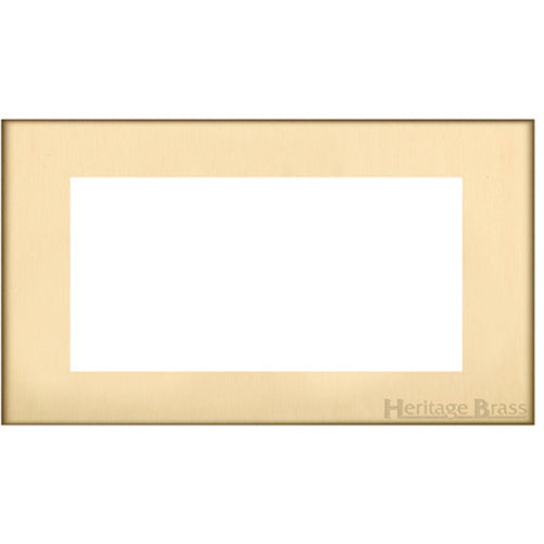 Winchester Range Satin Brass Switches & Sockets, W44 - 4 Module Euro Plate by Heritage Brass By M-Marcus