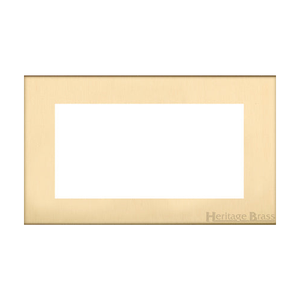 Winchester Range Satin Brass Switches & Sockets, W44 - 4 Module Euro Plate by Heritage Brass By M-Marcus