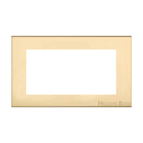 Winchester Range Satin Brass Switches & Sockets, W44 - 4 Module Euro Plate by Heritage Brass By M-Marcus
