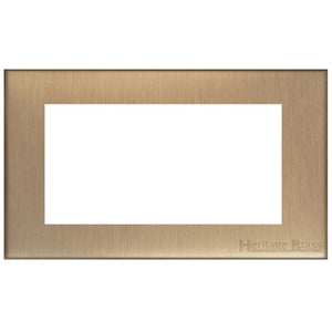 Winchester Range Antique Brass Switches & Sockets, W91 - 4 Module Euro Plate by Heritage Brass By M-Marcus