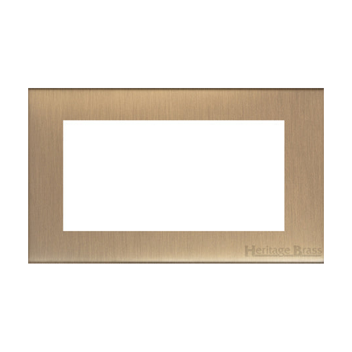Winchester Range Antique Brass Switches & Sockets, W91 - 4 Module Euro Plate by Heritage Brass By M-Marcus