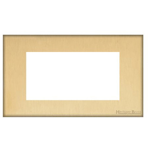 Windsor Range Satin Brass Switches & Sockets, WN44 - 4 Module Euro Plate by Heritage Brass By M-Marcus