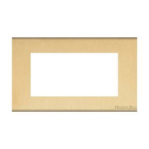 Windsor Range Satin Brass Switches & Sockets, WN44 - 4 Module Euro Plate by Heritage Brass By M-Marcus