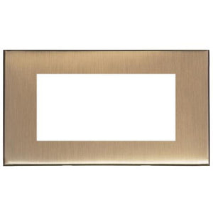 Windsor Range Antique Brass Switches & Sockets, WN91 - 4 Module Euro Plate by Heritage Brass By M-Marcus