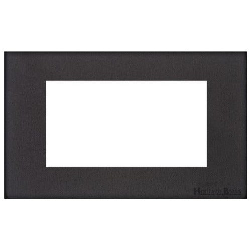 Windsor Range Matt Black Switches & Sockets, WBK - 4 Module Euro Plate by Heritage Brass By M-Marcus
