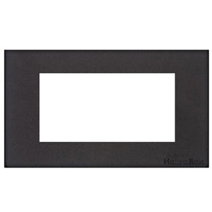 Windsor Range Matt Black Switches & Sockets, WBK - 4 Module Euro Plate by Heritage Brass By M-Marcus
