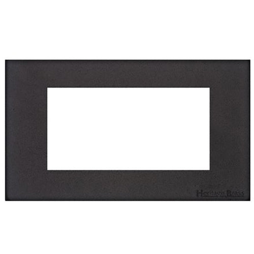 Windsor Range Matt Black Switches & Sockets, WBK - 4 Module Euro Plate by Heritage Brass By M-Marcus