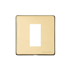 Vintage Range Polished Brass Switches & Sockets, X01 - 1 Module Euro Plate by Heritage Brass By M-Marcus