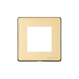 Vintage Range Polished Brass Switches & Sockets, X01 - 2 Module Euro Plate by Heritage Brass By M-Marcus