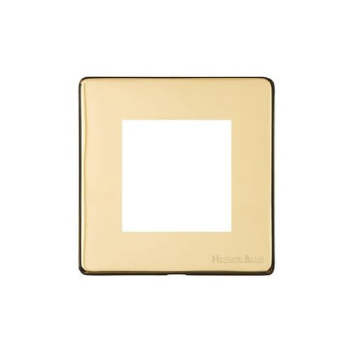 Vintage Range Polished Brass Switches & Sockets, X01 - 2 Module Euro Plate by Heritage Brass By M-Marcus
