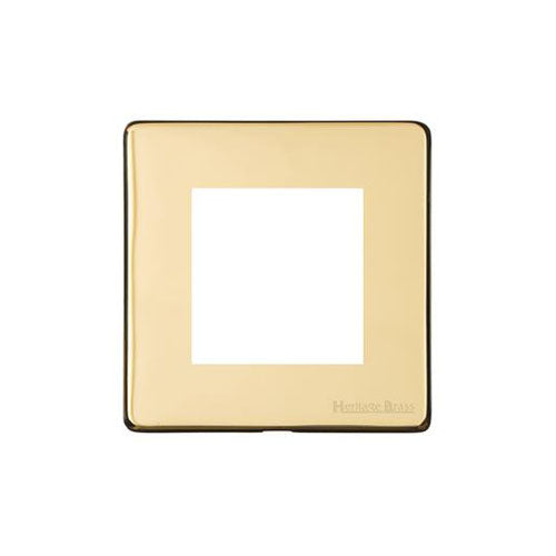 Vintage Range Unlacquered Polished Brass Switches & Sockets, XUL - 2 Module Euro Plate by Heritage Brass By M-Marcus