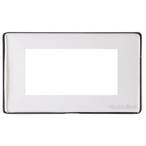 Vintage Range Polished Chrome Switches & Sockets, X02 - 4 Module Euro Plate by Heritage Brass By M-Marcus