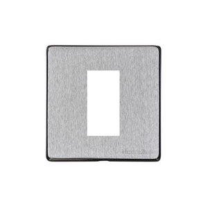 Vintage Range Satin Chrome Switches & Sockets, X03 - 1 Module Euro Plate by Heritage Brass By M-Marcus