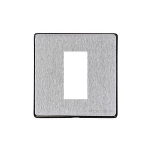 Vintage Range Satin Chrome Switches & Sockets, X03 - 1 Module Euro Plate by Heritage Brass By M-Marcus