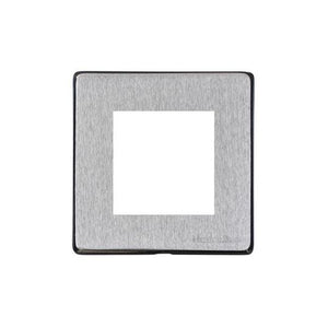 Vintage Range Satin Chrome Switches & Sockets, X03 - 2 Module Euro Plate by Heritage Brass By M-Marcus