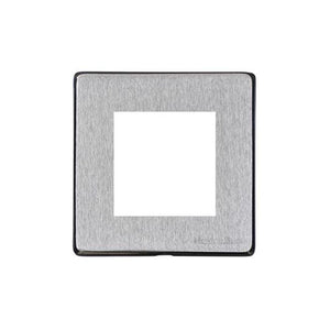 Vintage Range Satin Chrome Switches & Sockets, X03 - 2 Module Euro Plate by Heritage Brass By M-Marcus