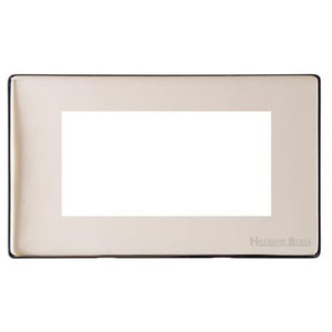 Vintage Range Satin Nickel Switches & Sockets, X05 - 4 Module Euro Plate by Heritage Brass By M-Marcus