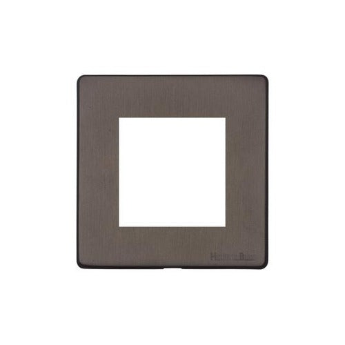 Vintage Range Matt Bronze Switches & Sockets, X09 - 2 Module Euro Plate by Heritage Brass By M-Marcus