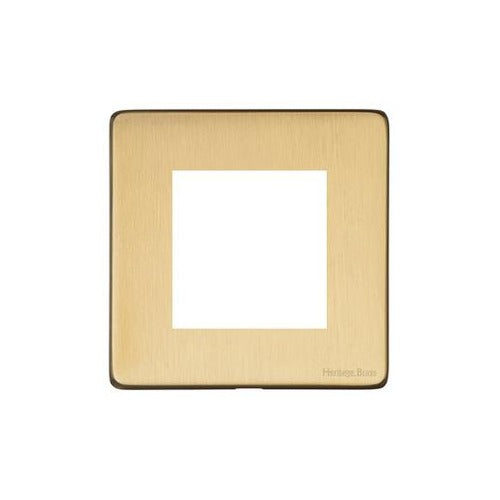 Vintage Range Satin Brass Switches & Sockets, X44 - 2 Module Euro Plate by Heritage Brass By M-Marcus