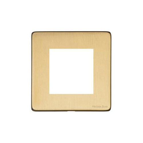 Vintage Range Satin Brass Switches & Sockets, X44 - 2 Module Euro Plate by Heritage Brass By M-Marcus