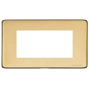 Vintage Range Satin Brass Switches & Sockets, X44 - 4 Module Euro Plate by Heritage Brass By M-Marcus