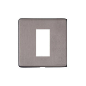 Vintage Range Satin Black Nickel Switches & Sockets, X66 - 1 Module Euro Plate by Heritage Brass By M-Marcus