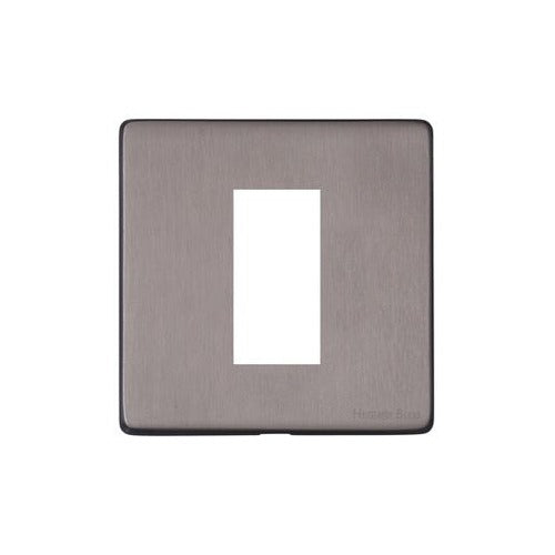 Vintage Range Satin Black Nickel Switches & Sockets, X66 - 1 Module Euro Plate by Heritage Brass By M-Marcus