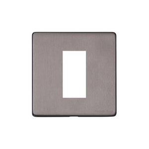 Vintage Range Satin Black Nickel Switches & Sockets, X66 - 1 Module Euro Plate by Heritage Brass By M-Marcus