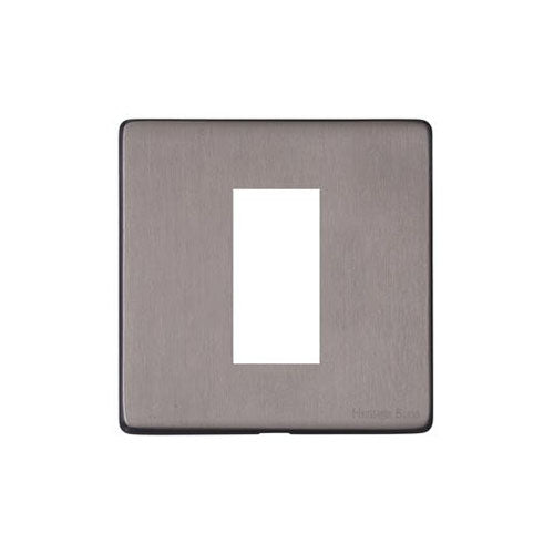 Vintage Range Satin Black Nickel Switches & Sockets, X66 - 1 Module Euro Plate by Heritage Brass By M-Marcus