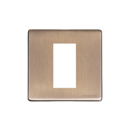 Executive Range Antique Brass Switches & Sockets, EX91 - 1 Module Euro Plate by Heritage Brass By M-Marcus