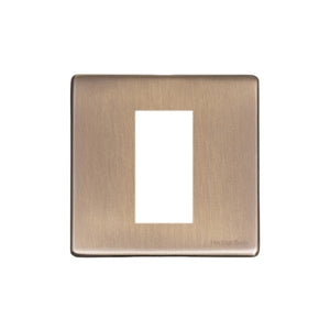 Vintage Range Antique Brass Switches & Sockets, X91 - 1 Module Euro Plate by Heritage Brass By M-Marcus