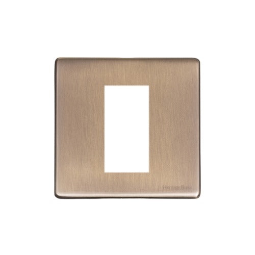 Vintage Range Antique Brass Switches & Sockets, X91 - 1 Module Euro Plate by Heritage Brass By M-Marcus