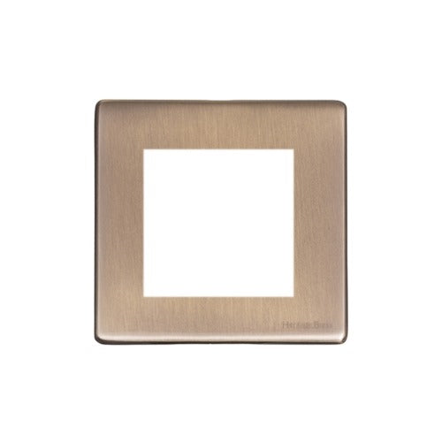 Vintage Range Antique Brass Switches & Sockets, X91 - 2 Module Euro Plate by Heritage Brass By M-Marcus