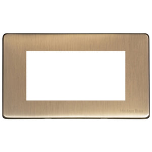 Vintage Range Antique Brass Switches & Sockets, X91 - 4 Module Euro Plate by Heritage Brass By M-Marcus