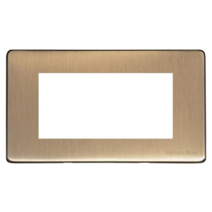 Vintage Range Antique Brass Switches & Sockets, X91 - 4 Module Euro Plate by Heritage Brass By M-Marcus