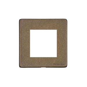 Vintage Range Rustic Brass Switches & Sockets, XRB - 2 Module Euro Plate by Heritage Brass By M-Marcus
