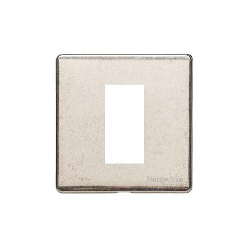 Vintage Range Rustic Nickel Switches & Sockets, XRN - 1 Module Euro Plate by Heritage Brass By M-Marcus