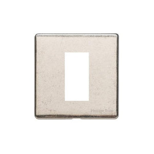 Vintage Range Rustic Nickel Switches & Sockets, XRN - 1 Module Euro Plate by Heritage Brass By M-Marcus