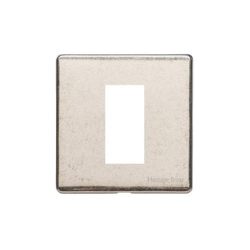 Vintage Range Rustic Nickel Switches & Sockets, XRN - 1 Module Euro Plate by Heritage Brass By M-Marcus