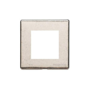 Vintage Range Rustic Nickel Switches & Sockets, XRN - 2 Module Euro Plate by Heritage Brass By M-Marcus