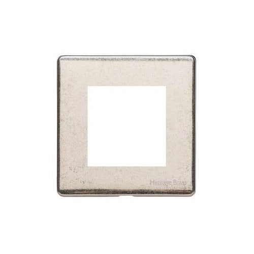 Vintage Range Rustic Nickel Switches & Sockets, XRN - 2 Module Euro Plate by Heritage Brass By M-Marcus