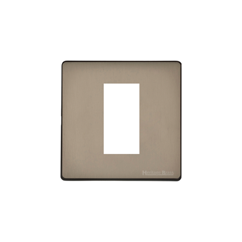 Studio Range Aged Pewter Switches & Sockets, YAP - 1 Module Euro Plate by Heritage Brass By M-Marcus