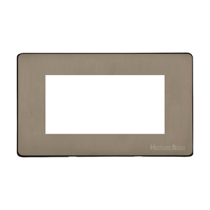 Studio Range Aged Pewter Switches & Sockets, YAP - 4 Module Euro Plate by Heritage Brass By M-Marcus